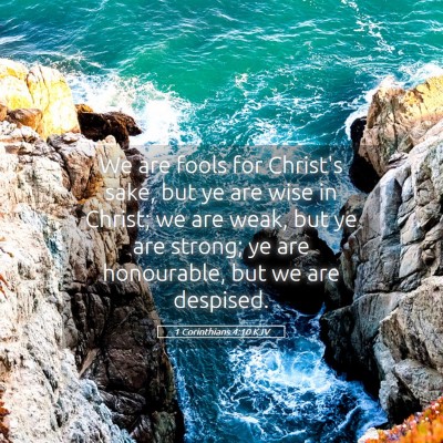 Picture 05 - 1 Corinthians 4:10 KJV - We are fools for Christ's sake, but ye are wise - Bible Verse Picture