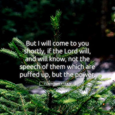 Picture 05 - 1 Corinthians 4:19 KJV - But I will come to you shortly, if the Lord will, - Bible Verse Picture