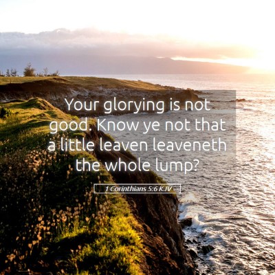 Picture 05 - 1 Corinthians 5:6 KJV - Your glorying is not good. Know ye not that a - Bible Verse Picture