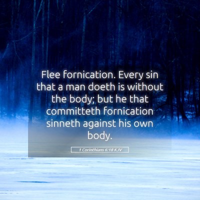 Picture 05 - 1 Corinthians 6:18 KJV - Flee fornication. Every sin that a man doeth is - Bible Verse Picture