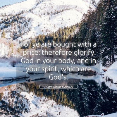 Picture 05 - 1 Corinthians 6:20 KJV - For ye are bought with a price: therefore glorify - Bible Verse Picture
