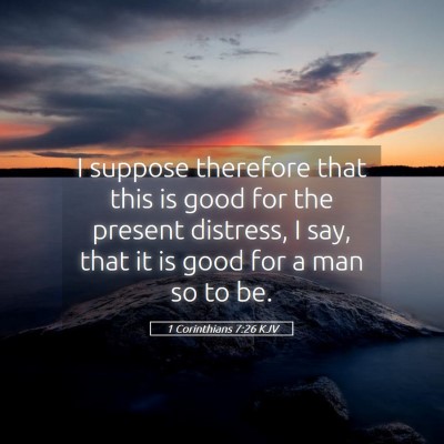Picture 05 - 1 Corinthians 7:26 KJV - I suppose therefore that this is good for the - Bible Verse Picture