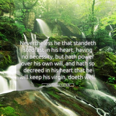 Picture 05 - 1 Corinthians 7:37 KJV - Nevertheless he that standeth stedfast in his - Bible Verse Picture