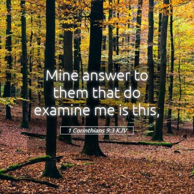 Picture 05 - 1 Corinthians 9:3 KJV - Mine answer to them that do examine me is - Bible Verse Picture
