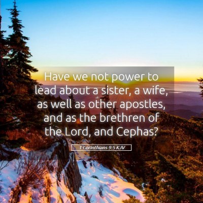 Picture 05 - 1 Corinthians 9:5 KJV - Have we not power to lead about a sister, a wife, - Bible Verse Picture