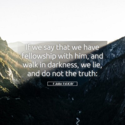 Picture 05 - 1 John 1:6 KJV - If we say that we have fellowship with him, and - Bible Verse Picture