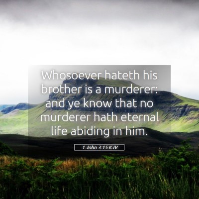 Picture 05 - 1 John 3:15 KJV - Whosoever hateth his brother is a murderer: and - Bible Verse Picture