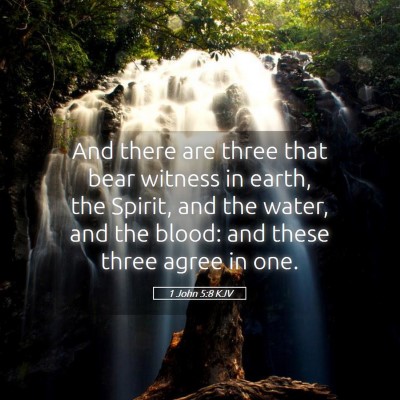 Picture 05 - 1 John 5:8 KJV - And there are three that bear witness in earth, - Bible Verse Picture