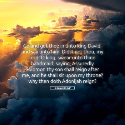 Picture 05 - 1 Kings 1:13 KJV - Go and get thee in unto king David, and say unto - Bible Verse Picture