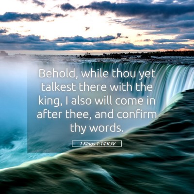 Picture 05 - 1 Kings 1:14 KJV - Behold, while thou yet talkest there with the - Bible Verse Picture