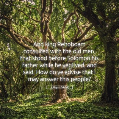 Picture 05 - 1 Kings 12:6 KJV - And king Rehoboam consulted with the old men, - Bible Verse Picture