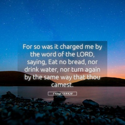 Picture 05 - 1 Kings 13:9 KJV - For so was it charged me by the word of the LORD, - Bible Verse Picture