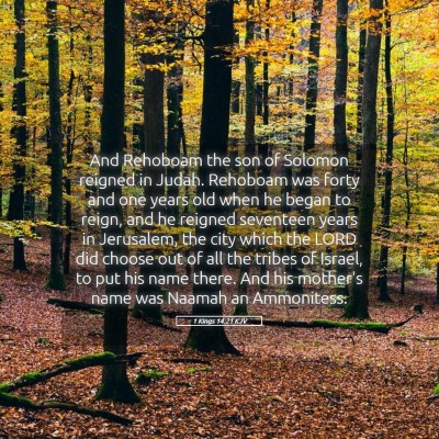 Picture 05 - 1 Kings 14:21 KJV - And Rehoboam the son of Solomon reigned in Judah. - Bible Verse Picture