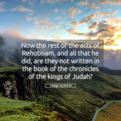 Picture 05 - 1 Kings 14:29 KJV - Now the rest of the acts of Rehoboam, and all - Bible Verse Picture