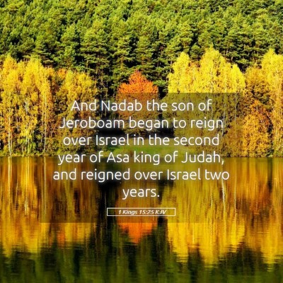 Picture 05 - 1 Kings 15:25 KJV - And Nadab the son of Jeroboam began to reign over - Bible Verse Picture