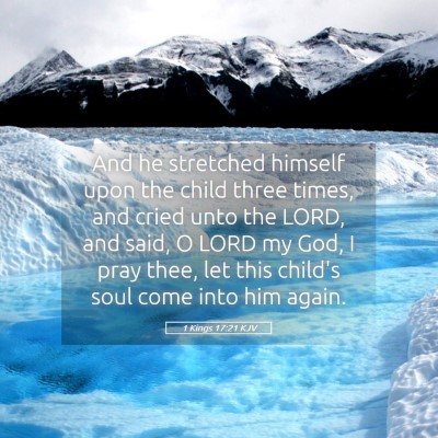 Picture 05 - 1 Kings 17:21 KJV - And he stretched himself upon the child three - Bible Verse Picture