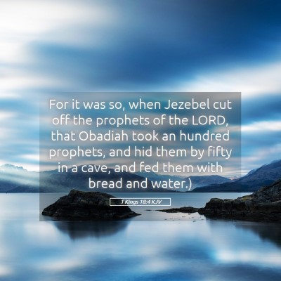 Picture 05 - 1 Kings 18:4 KJV - For it was so, when Jezebel cut off the prophets - Bible Verse Picture