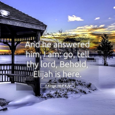 Picture 05 - 1 Kings 18:8 KJV - And he answered him, I am: go, tell thy lord, - Bible Verse Picture