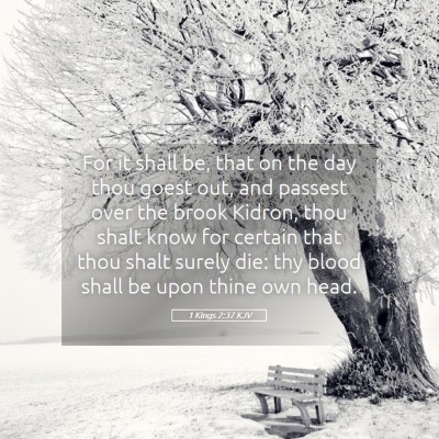 Picture 05 - 1 Kings 2:37 KJV - For it shall be, that on the day thou goest out, - Bible Verse Picture