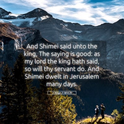 Picture 05 - 1 Kings 2:38 KJV - And Shimei said unto the king, The saying is - Bible Verse Picture