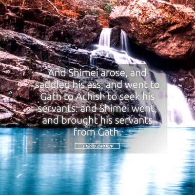 Picture 05 - 1 Kings 2:40 KJV - And Shimei arose, and saddled his ass, and went - Bible Verse Picture