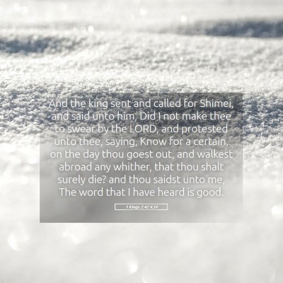 Picture 05 - 1 Kings 2:42 KJV - And the king sent and called for Shimei, and said - Bible Verse Picture