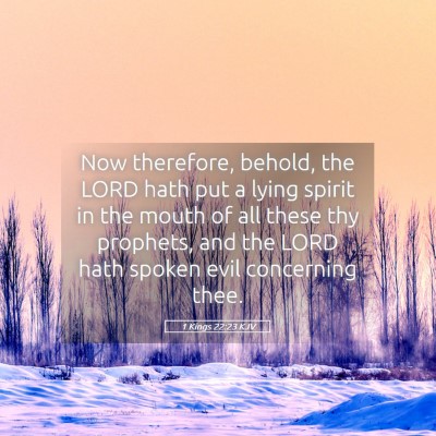 Picture 05 - 1 Kings 22:23 KJV - Now therefore, behold, the LORD hath put a lying - Bible Verse Picture