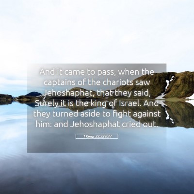 Picture 05 - 1 Kings 22:32 KJV - And it came to pass, when the captains of the - Bible Verse Picture