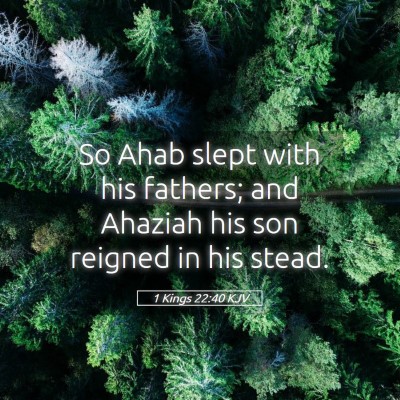 Picture 05 - 1 Kings 22:40 KJV - So Ahab slept with his fathers; and Ahaziah his - Bible Verse Picture