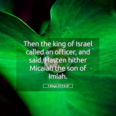 Picture 05 - 1 Kings 22:9 KJV - Then the king of Israel called an officer, and - Bible Verse Picture