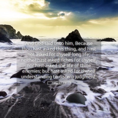 Picture 05 - 1 Kings 3:11 KJV - And God said unto him, Because thou hast asked - Bible Verse Picture