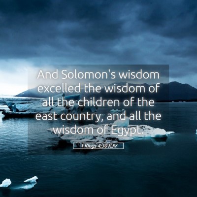 Picture 05 - 1 Kings 4:30 KJV - And Solomon's wisdom excelled the wisdom of all - Bible Verse Picture