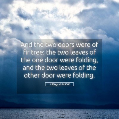 Picture 05 - 1 Kings 6:34 KJV - And the two doors were of fir tree: the two - Bible Verse Picture