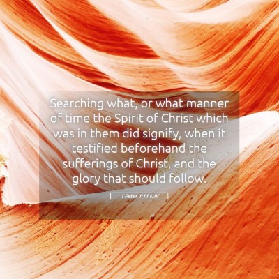 Picture 05 - 1 Peter 1:11 KJV - Searching what, or what manner of time the Spirit - Bible Verse Picture