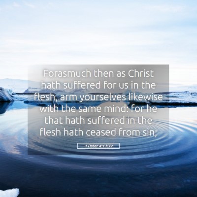 Picture 05 - 1 Peter 4:1 KJV - Forasmuch then as Christ hath suffered for us in - Bible Verse Picture
