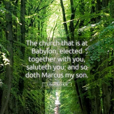 Picture 05 - 1 Peter 5:13 KJV - The church that is at Babylon, elected together - Bible Verse Picture