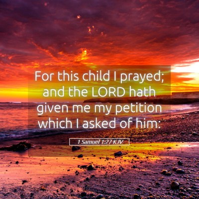 Picture 05 - 1 Samuel 1:27 KJV - For this child I prayed; and the LORD hath given - Bible Verse Picture