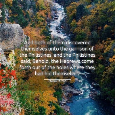 Picture 05 - 1 Samuel 14:11 KJV - And both of them discovered themselves unto the - Bible Verse Picture