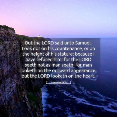 Picture 05 - 1 Samuel 16:7 KJV - But the LORD said unto Samuel, Look not on his - Bible Verse Picture