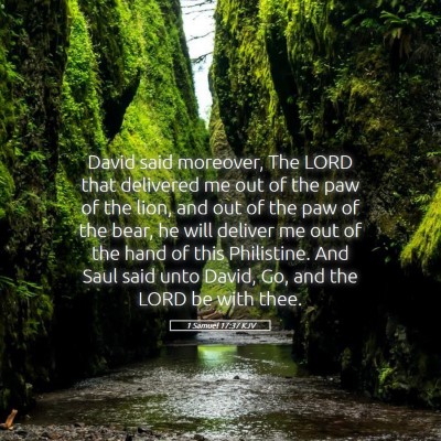 Picture 05 - 1 Samuel 17:37 KJV - David said moreover, The LORD that delivered me - Bible Verse Picture