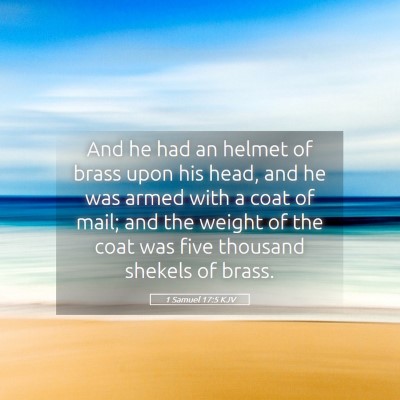 Picture 05 - 1 Samuel 17:5 KJV - And he had an helmet of brass upon his head, and - Bible Verse Picture