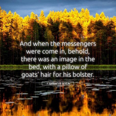 Picture 05 - 1 Samuel 19:16 KJV - And when the messengers were come in, behold, - Bible Verse Picture