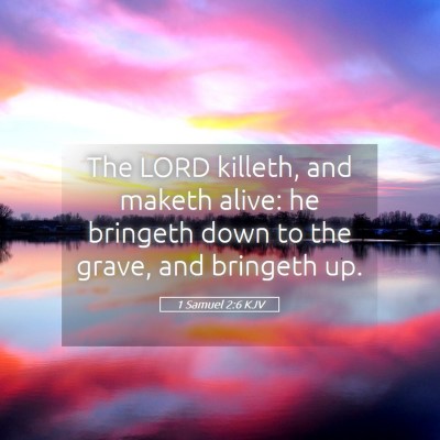 Picture 05 - 1 Samuel 2:6 KJV - The LORD killeth, and maketh alive: he bringeth - Bible Verse Picture