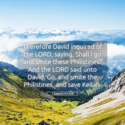 Picture 05 - 1 Samuel 23:2 KJV - Therefore David inquired of the LORD, saying, - Bible Verse Picture