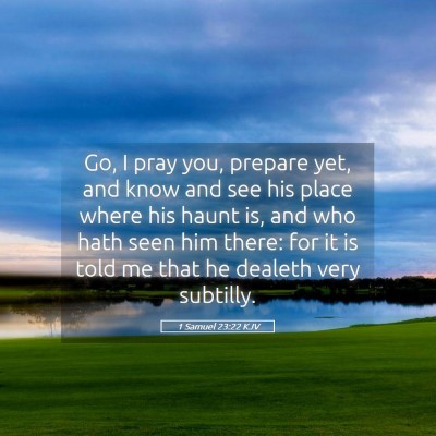 Picture 05 - 1 Samuel 23:22 KJV - Go, I pray you, prepare yet, and know and see his - Bible Verse Picture