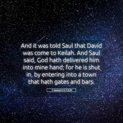 Picture 05 - 1 Samuel 23:7 KJV - And it was told Saul that David was come to - Bible Verse Picture