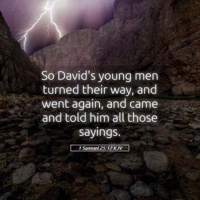 Picture 05 - 1 Samuel 25:12 KJV - So David's young men turned their way, and went - Bible Verse Picture