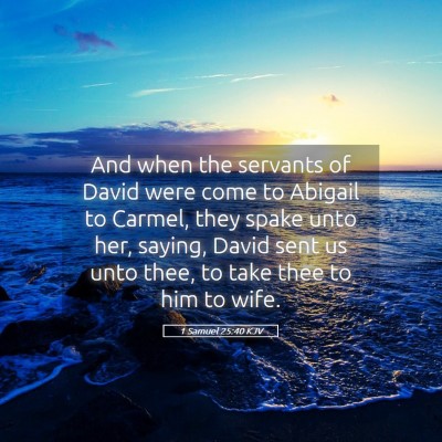 Picture 05 - 1 Samuel 25:40 KJV - And when the servants of David were come to - Bible Verse Picture
