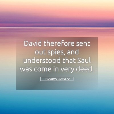Picture 05 - 1 Samuel 26:4 KJV - David therefore sent out spies, and understood - Bible Verse Picture