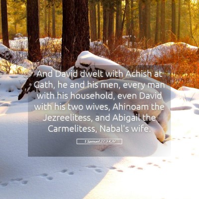 Picture 05 - 1 Samuel 27:3 KJV - And David dwelt with Achish at Gath, he and his - Bible Verse Picture